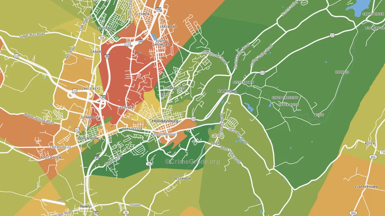 16648, PA Map of Drug-Related Crime Rates