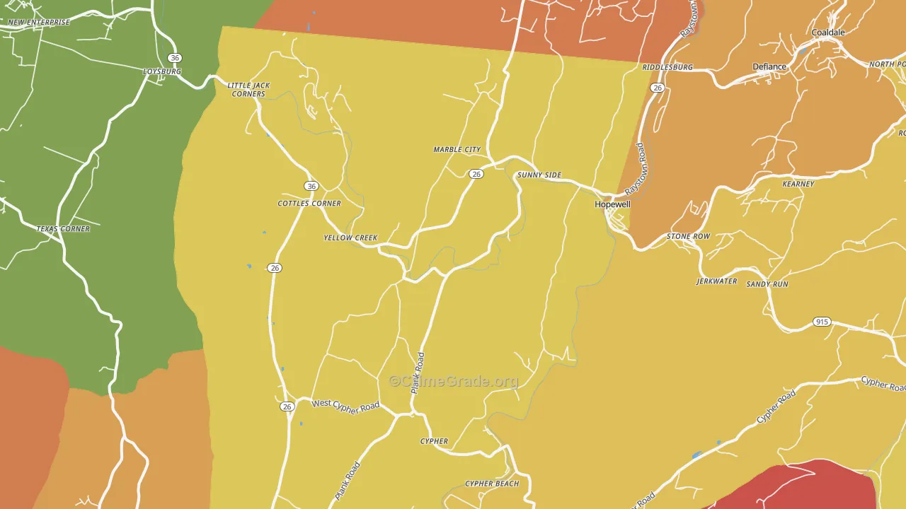 16650, PA Map of Drug-Related Crime Rates