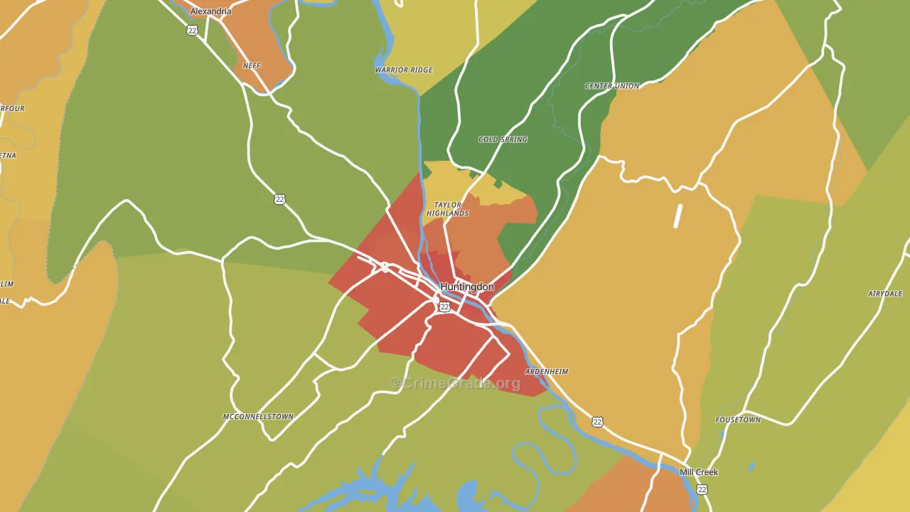 16652, PA Map of Drug-Related Crime Rates