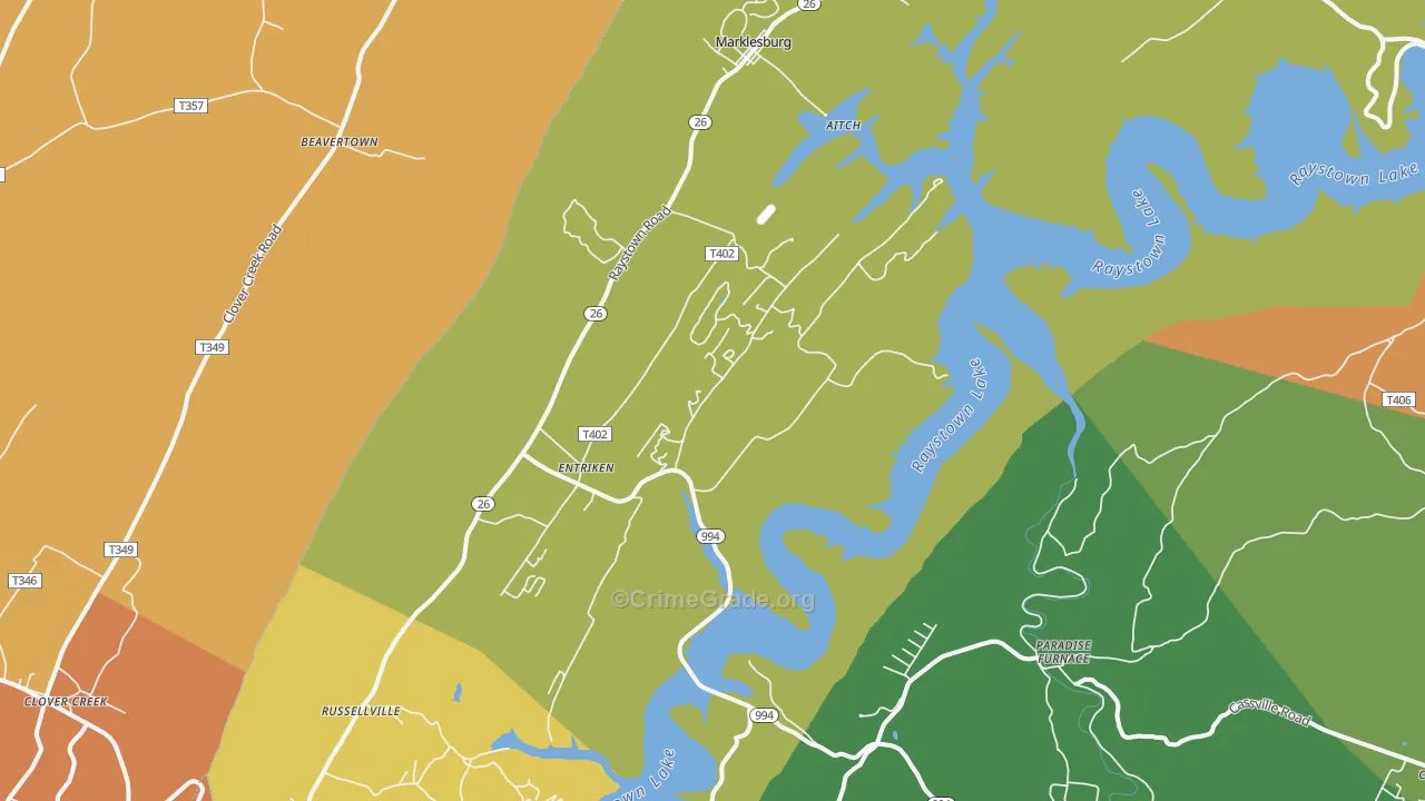 16657, PA Map of Drug-Related Crime Rates