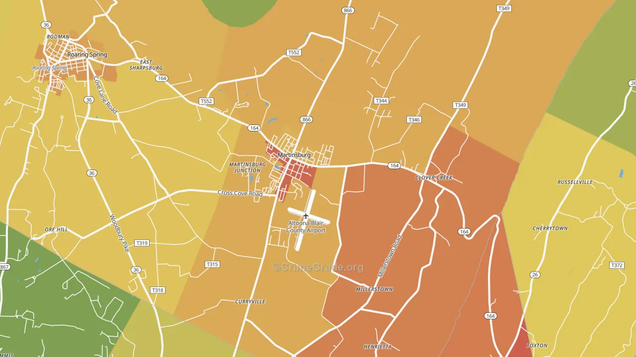 16662, PA Map of Drug-Related Crime Rates