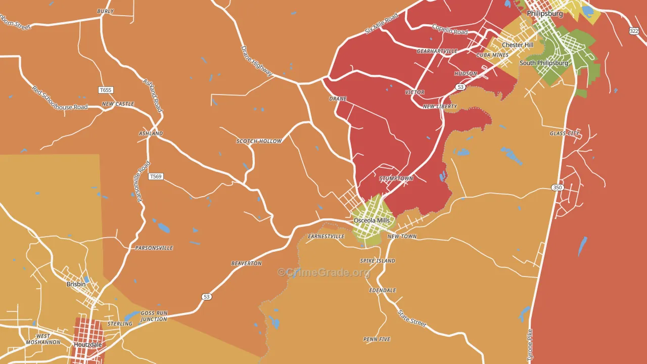 16666, PA Map of Drug-Related Crime Rates