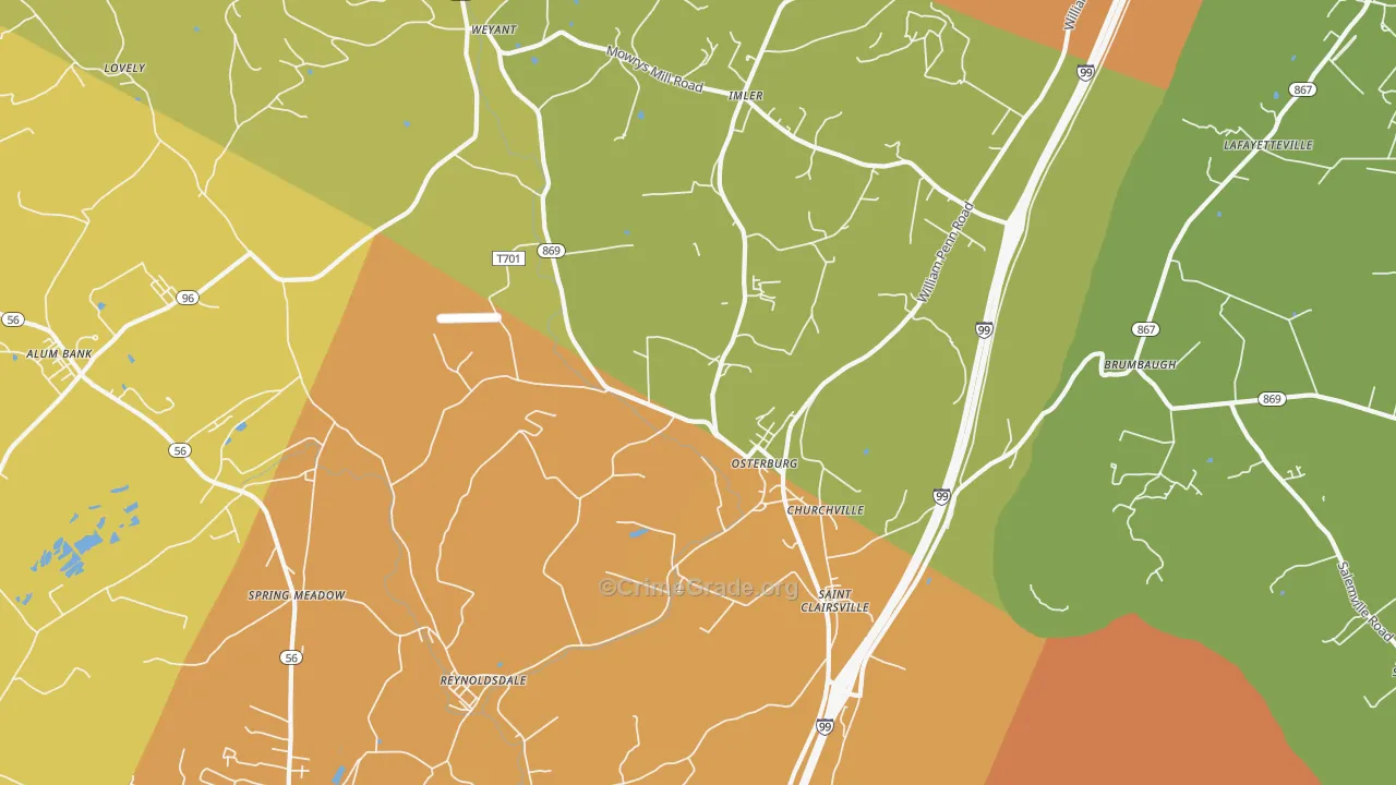 16667, PA Map of Drug-Related Crime Rates
