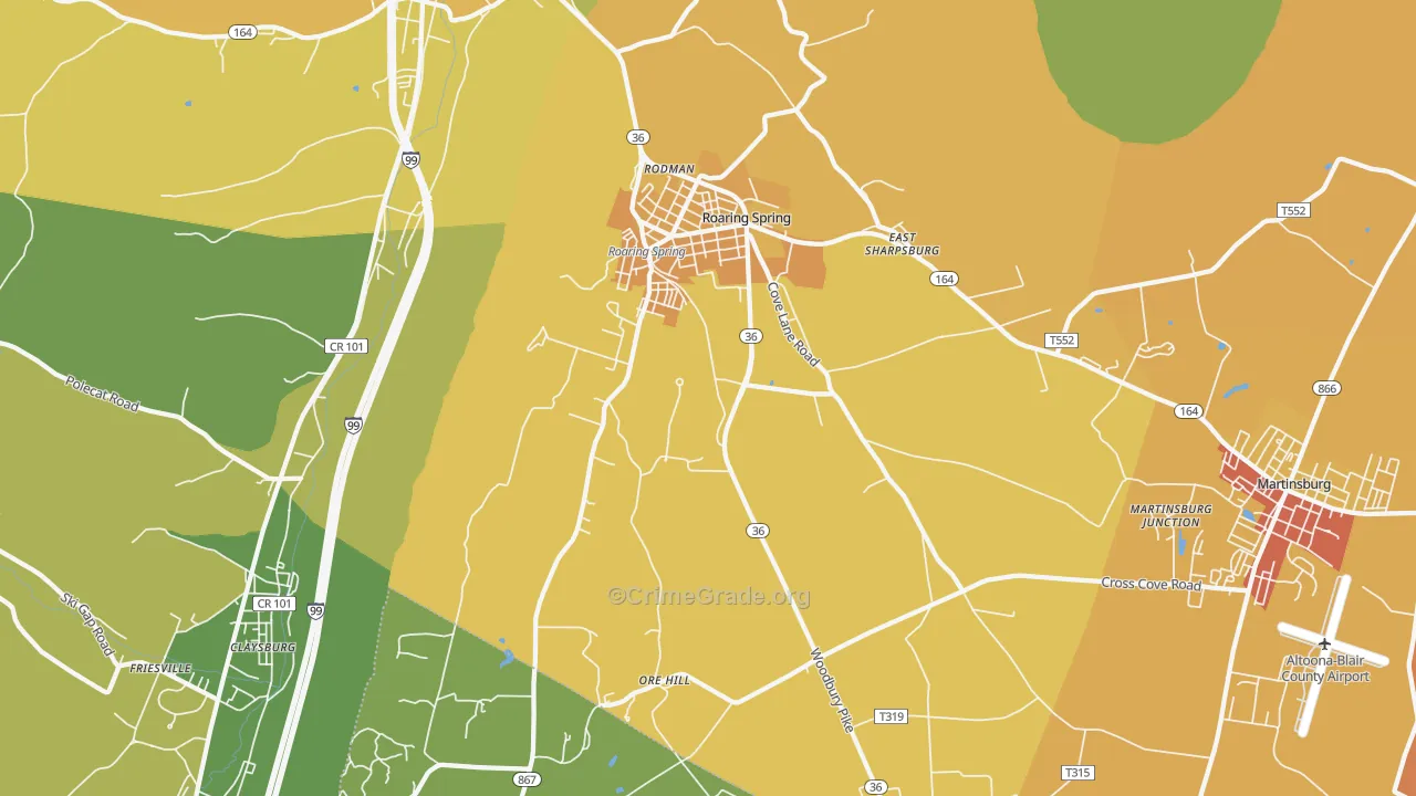 16673, PA Map of Drug-Related Crime Rates
