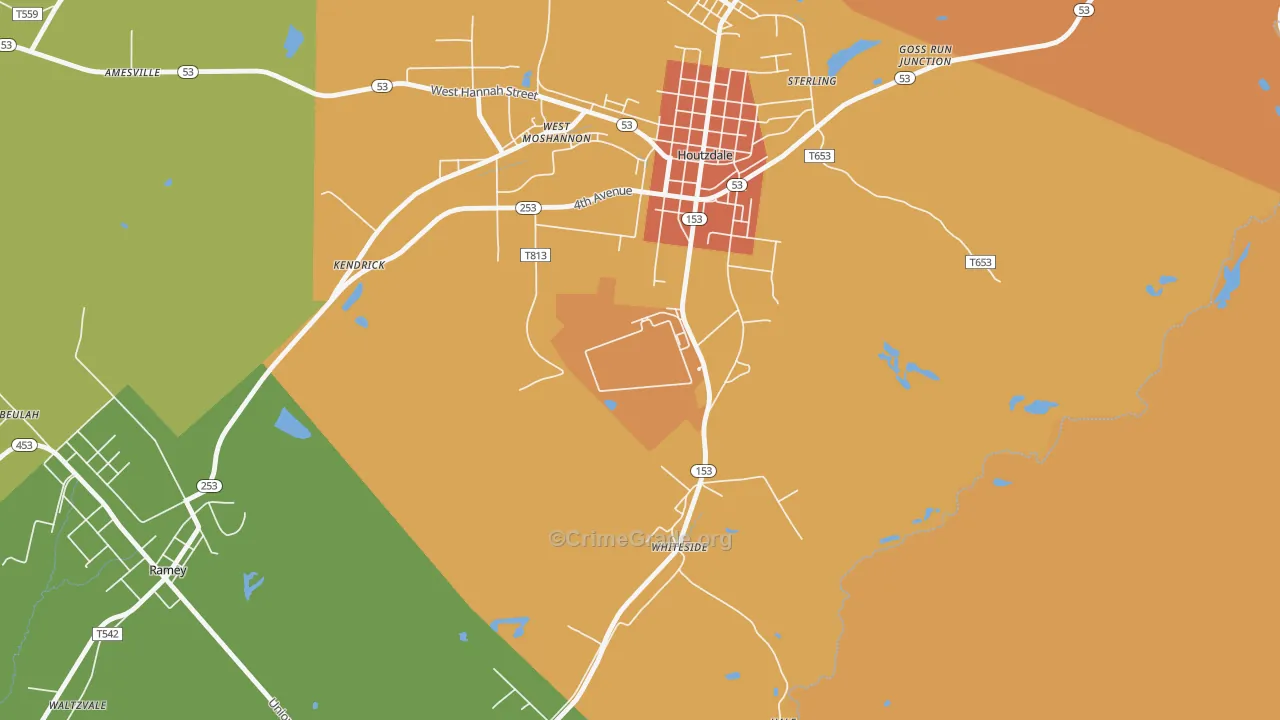 16698, PA Map of Drug-Related Crime Rates