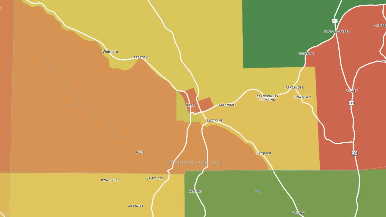 16735, PA Map of Drug-Related Crime Rates