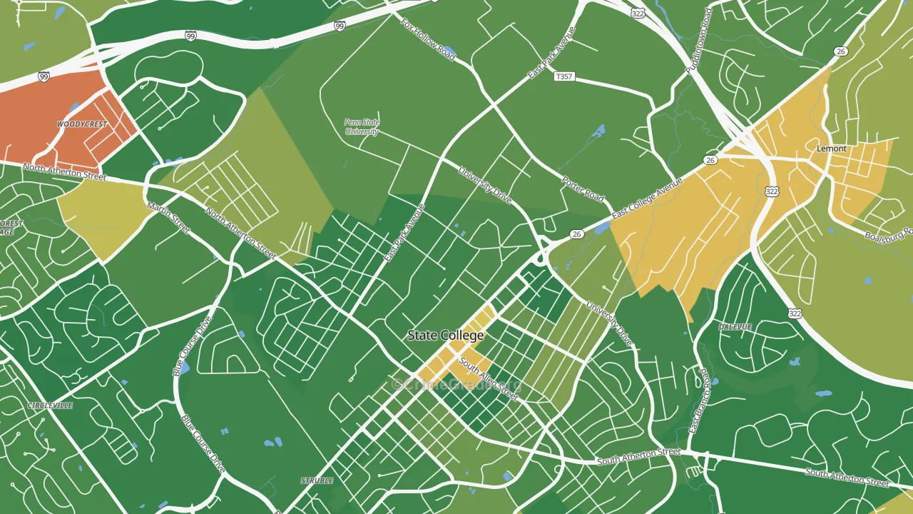 16802, PA Map of Drug-Related Crime Rates