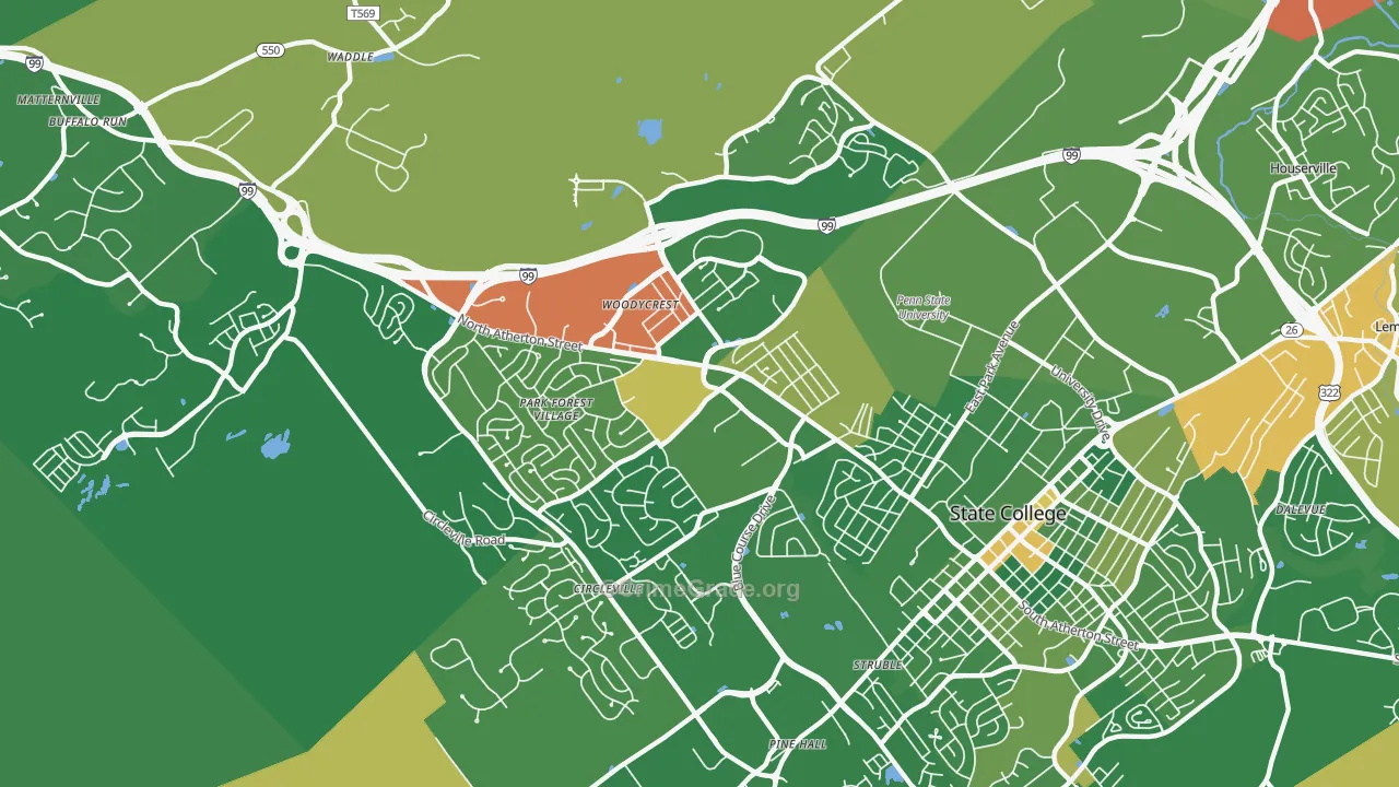 16803, PA Map of Drug-Related Crime Rates