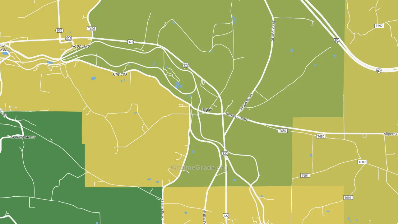 16825, PA Map of Drug-Related Crime Rates