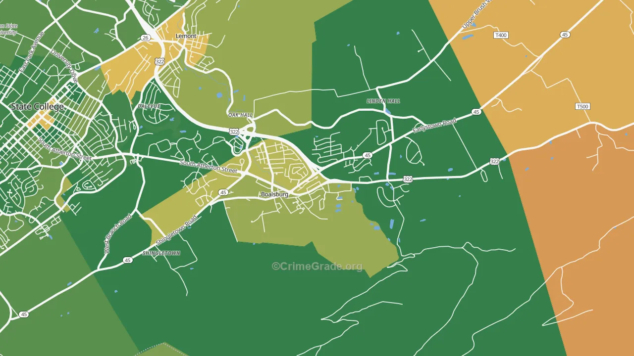 16827, PA Map of Drug-Related Crime Rates