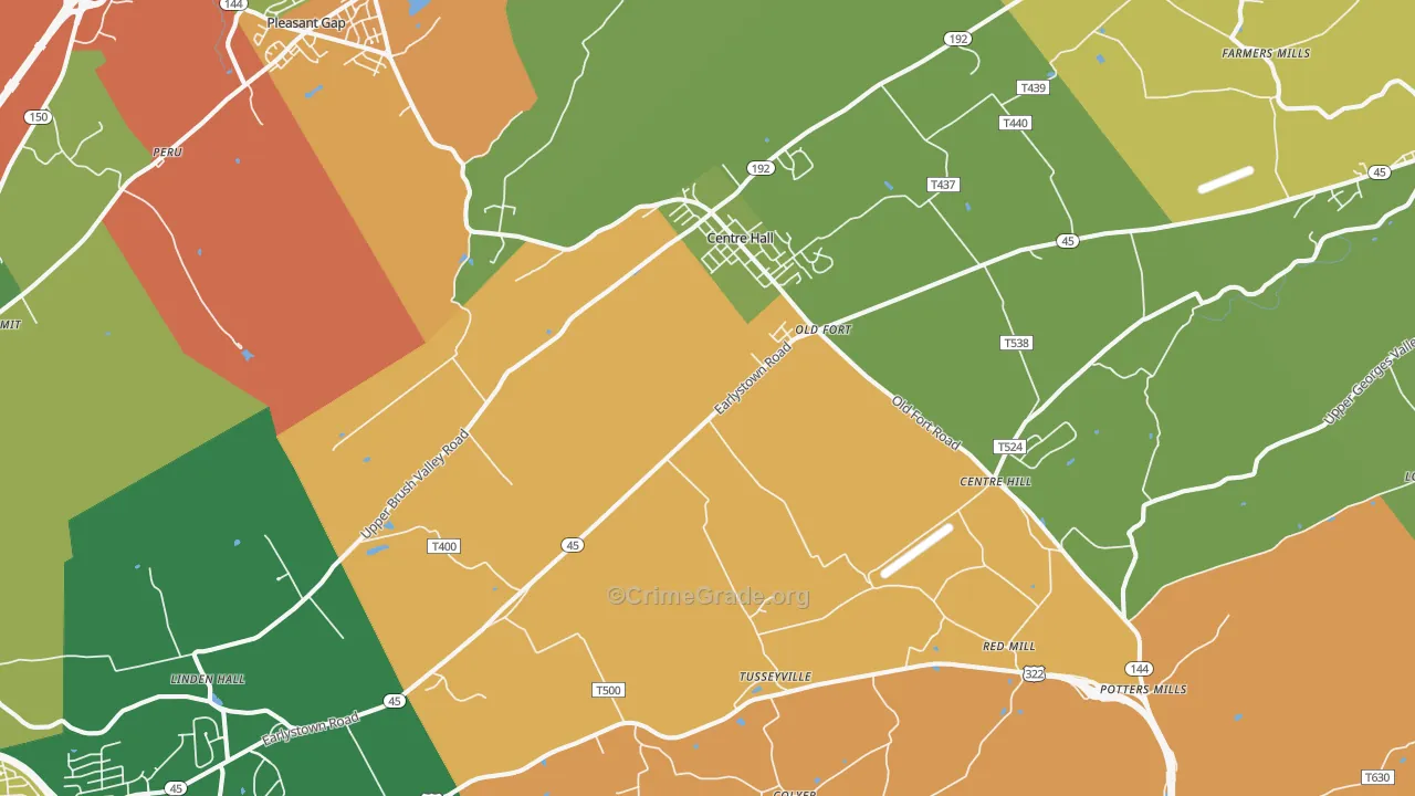 16828, PA Map of Drug-Related Crime Rates