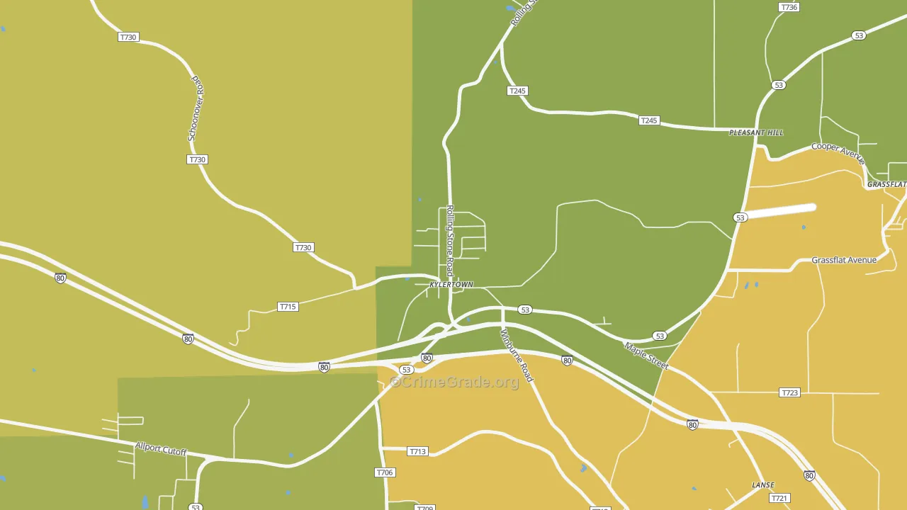 16847, PA Map of Drug-Related Crime Rates