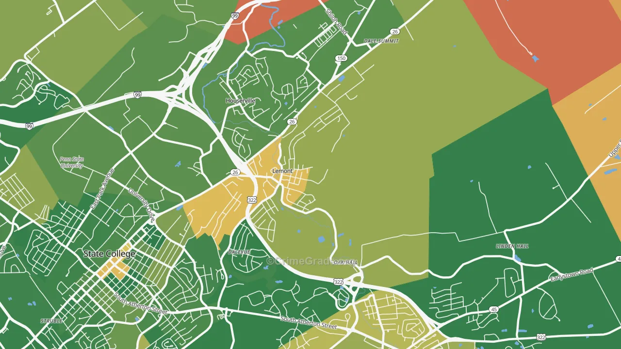 16851, PA Map of Drug-Related Crime Rates
