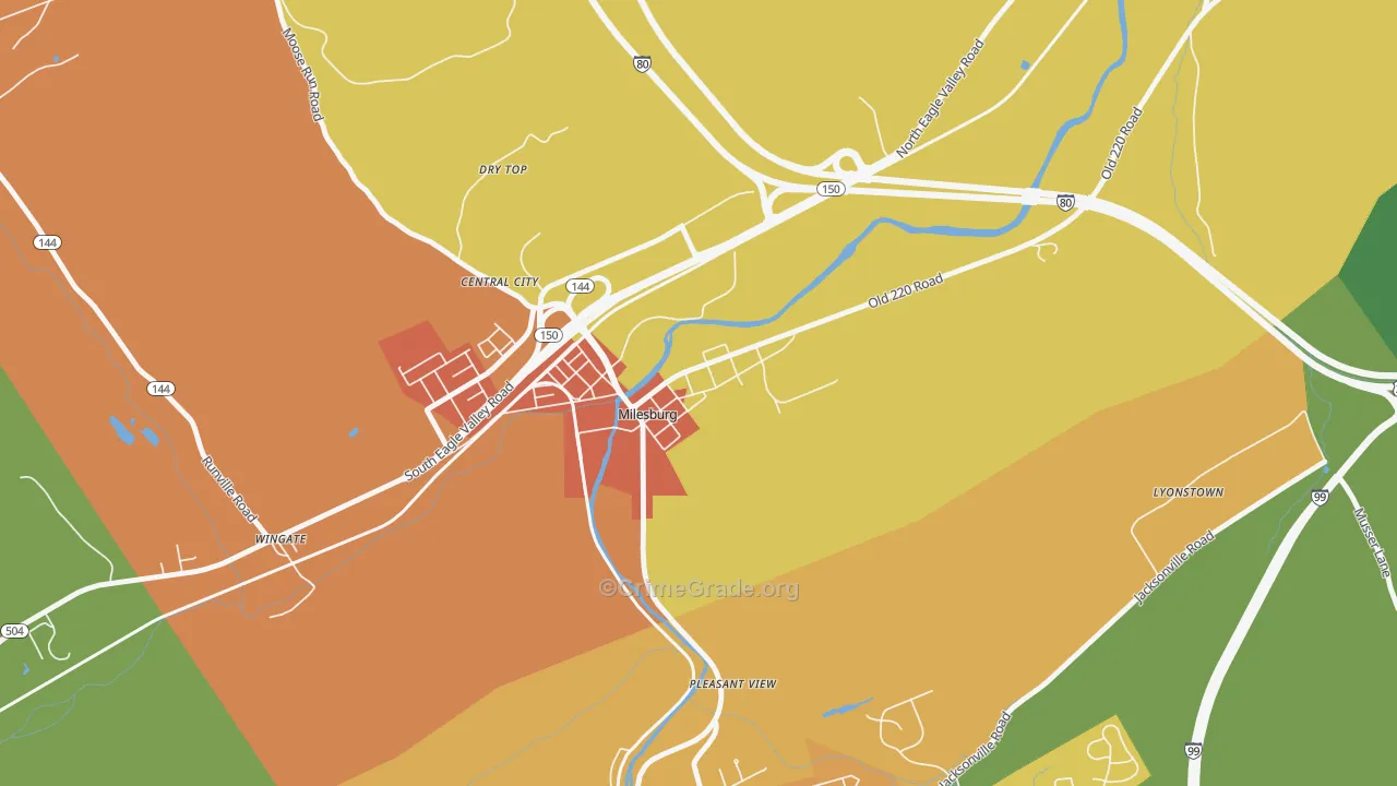 16853, PA Map of Drug-Related Crime Rates