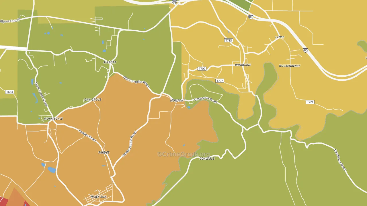 16860, PA Map of Drug-Related Crime Rates