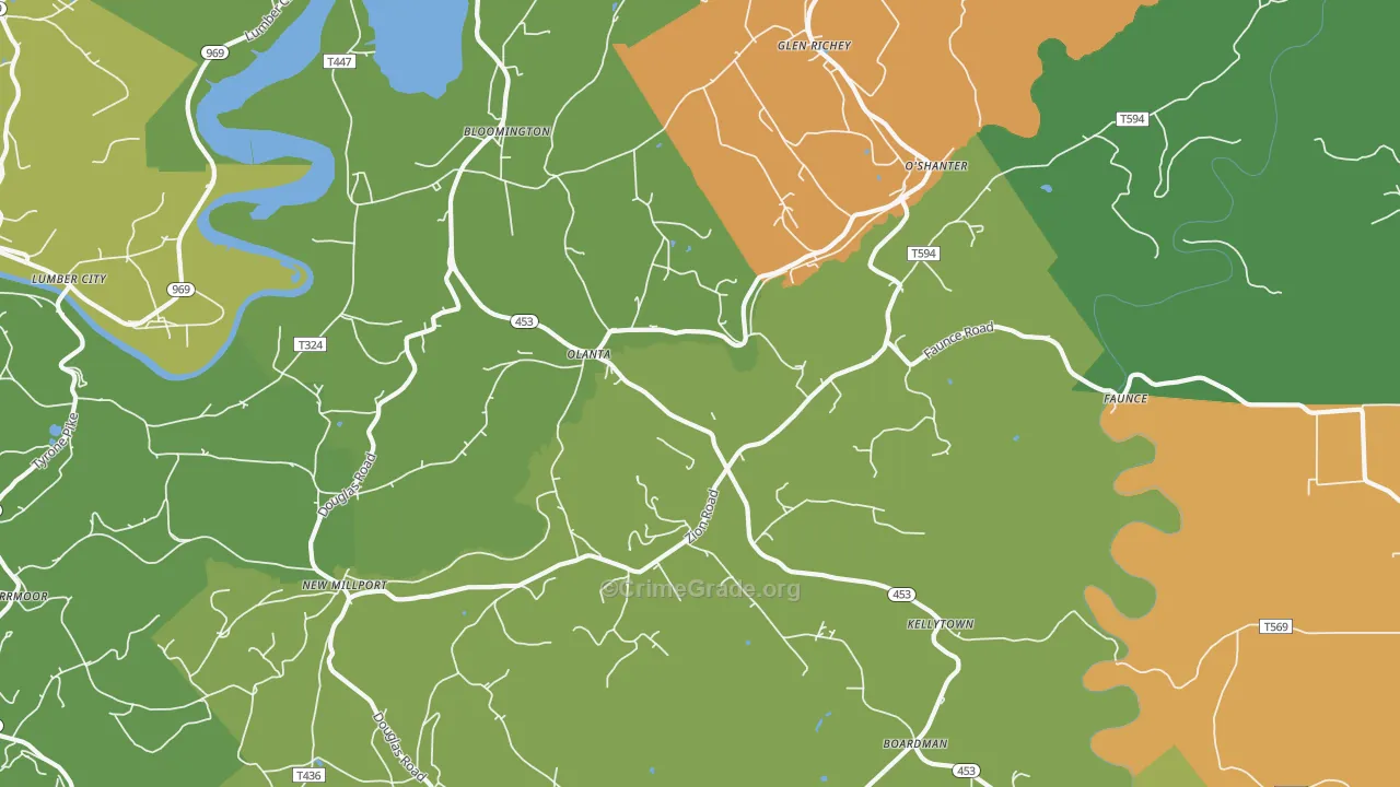 16863, PA Map of Drug-Related Crime Rates
