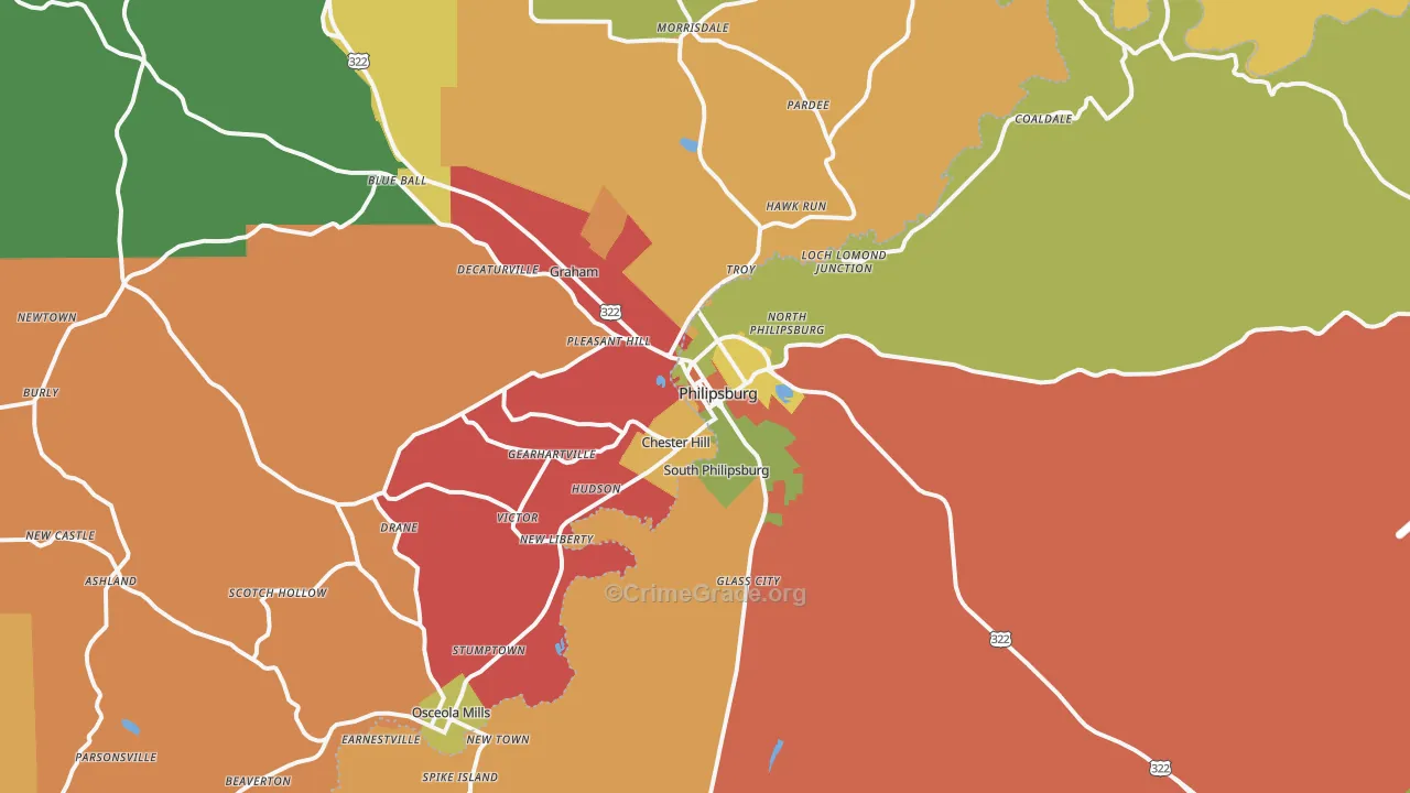 16866, PA Map of Drug-Related Crime Rates