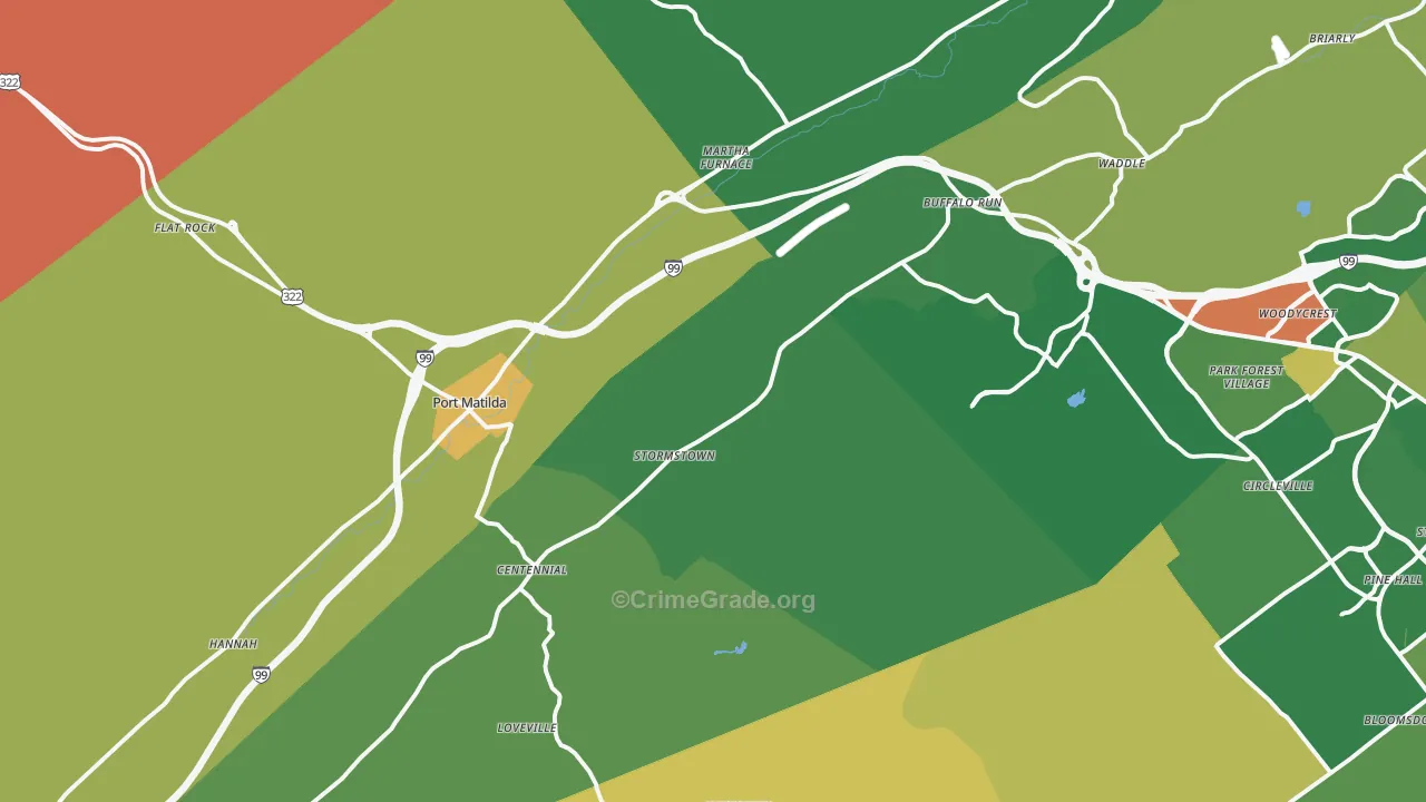 16870, PA Map of Drug-Related Crime Rates