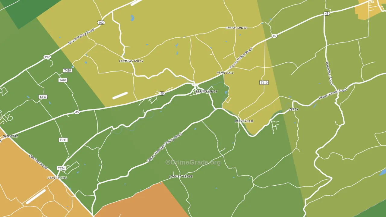 16875, PA Map of Drug-Related Crime Rates