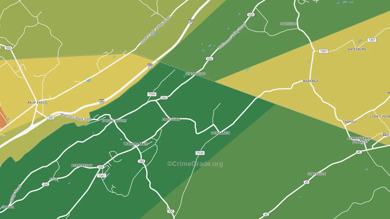 16877, PA Map of Drug-Related Crime Rates