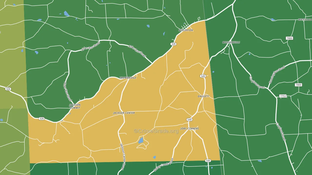 16936, PA Map of Drug-Related Crime Rates