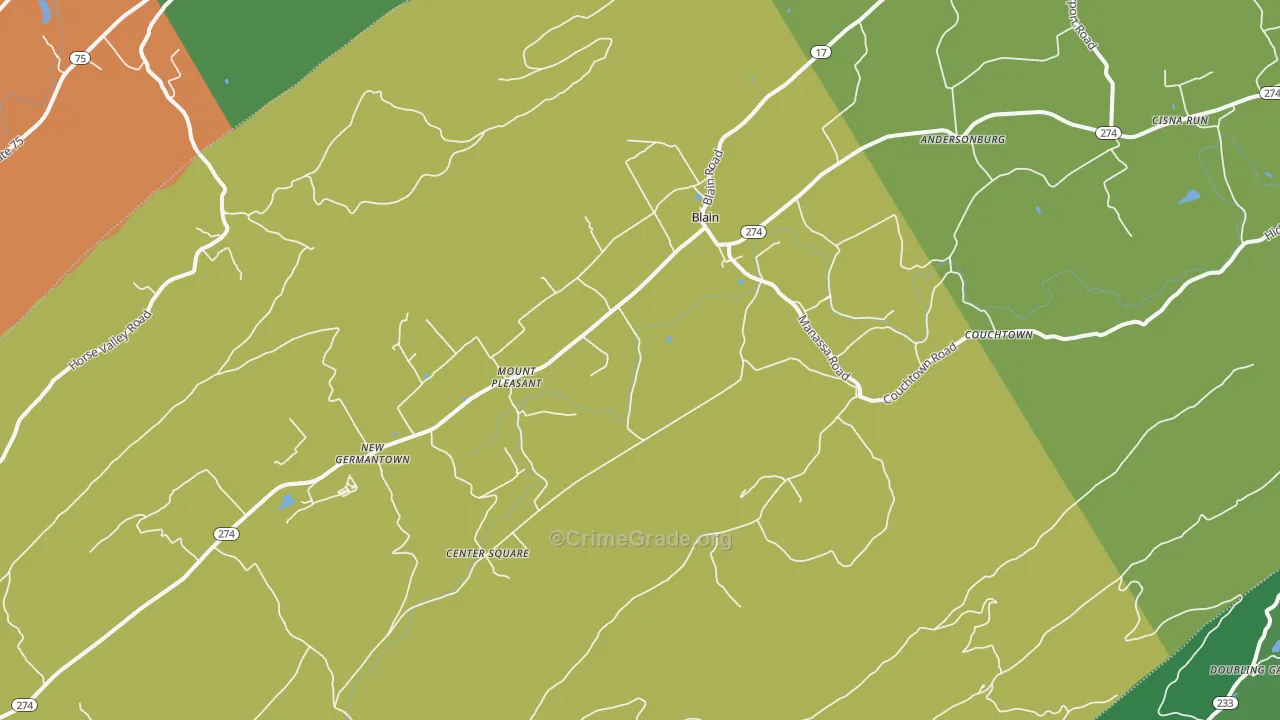 17006, PA Map of Drug-Related Crime Rates
