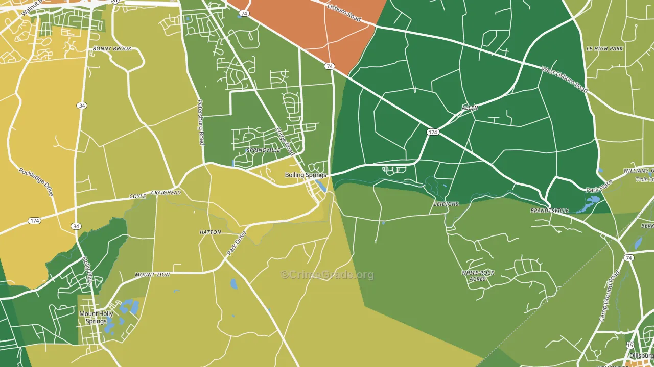 17007, PA Map of Drug-Related Crime Rates