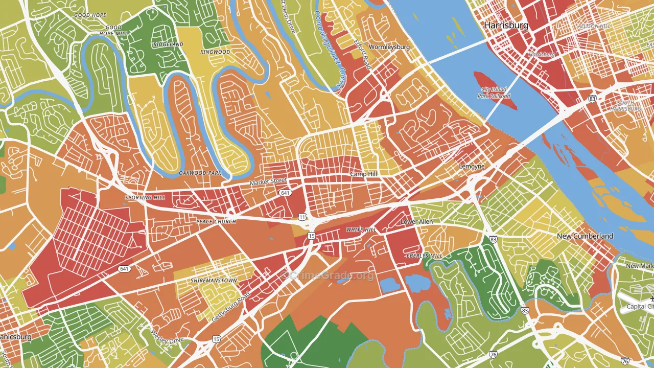 17011, PA Map of Drug-Related Crime Rates