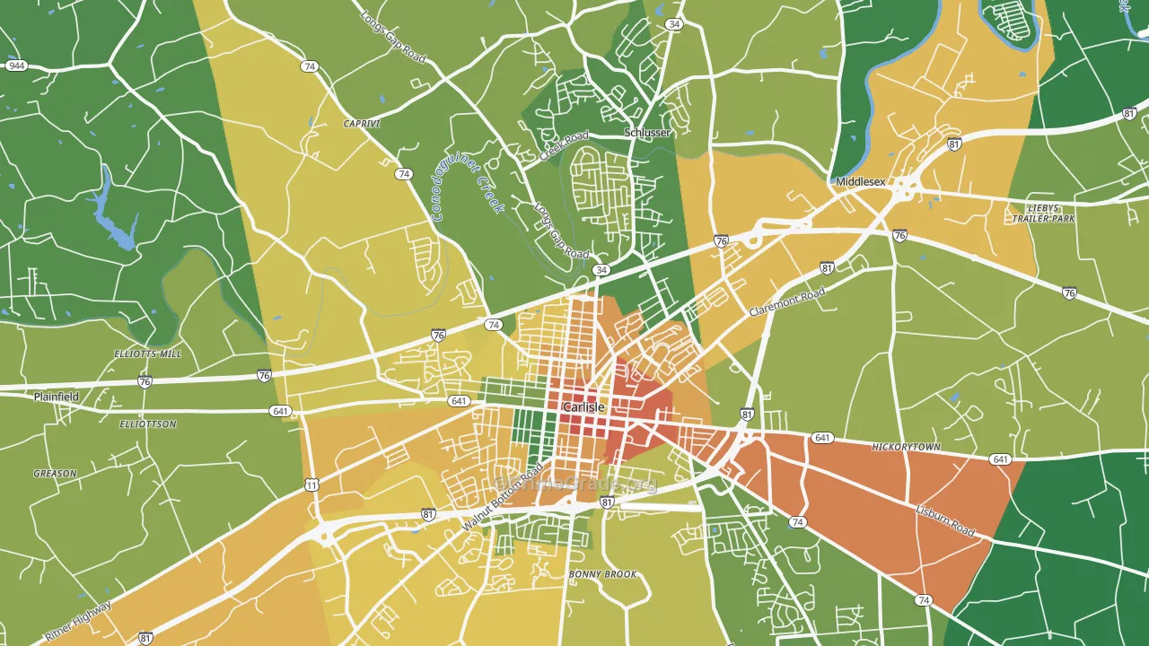17013, PA Map of Drug-Related Crime Rates