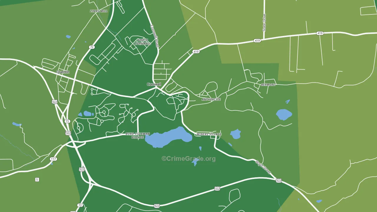 17016, PA Map of Drug-Related Crime Rates
