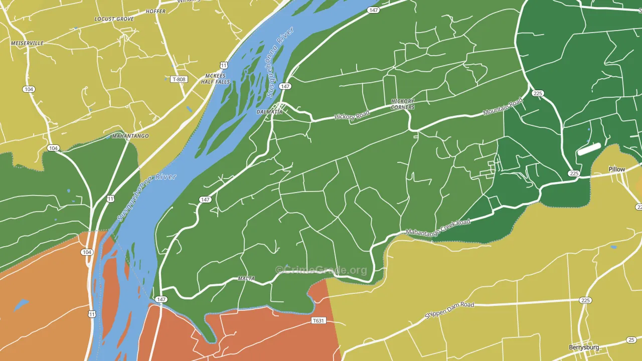 17017, PA Map of Drug-Related Crime Rates