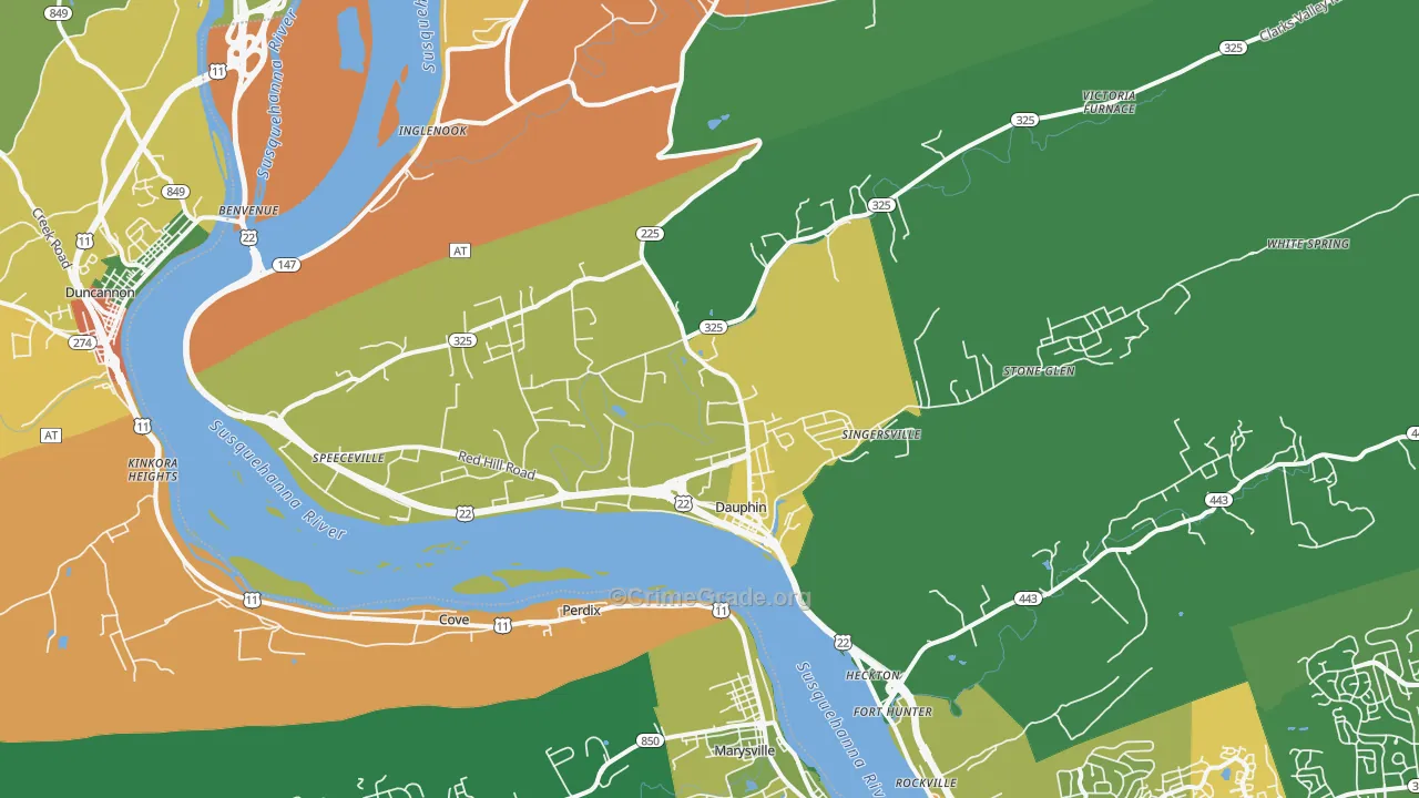 17018, PA Map of Drug-Related Crime Rates
