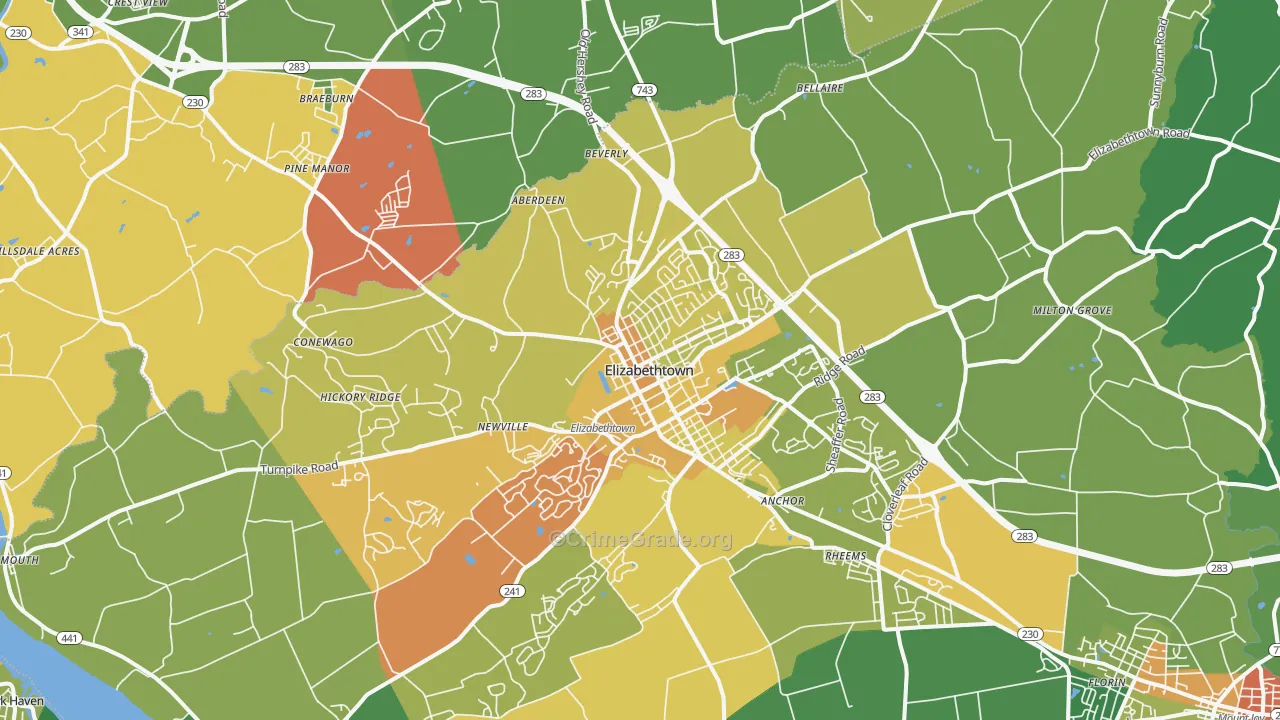 17022, PA Map of Drug-Related Crime Rates