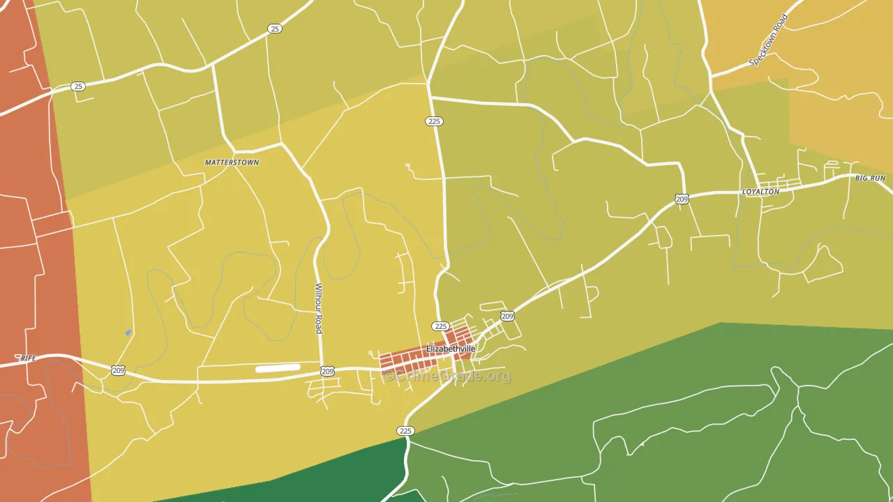 17023, PA Map of Drug-Related Crime Rates