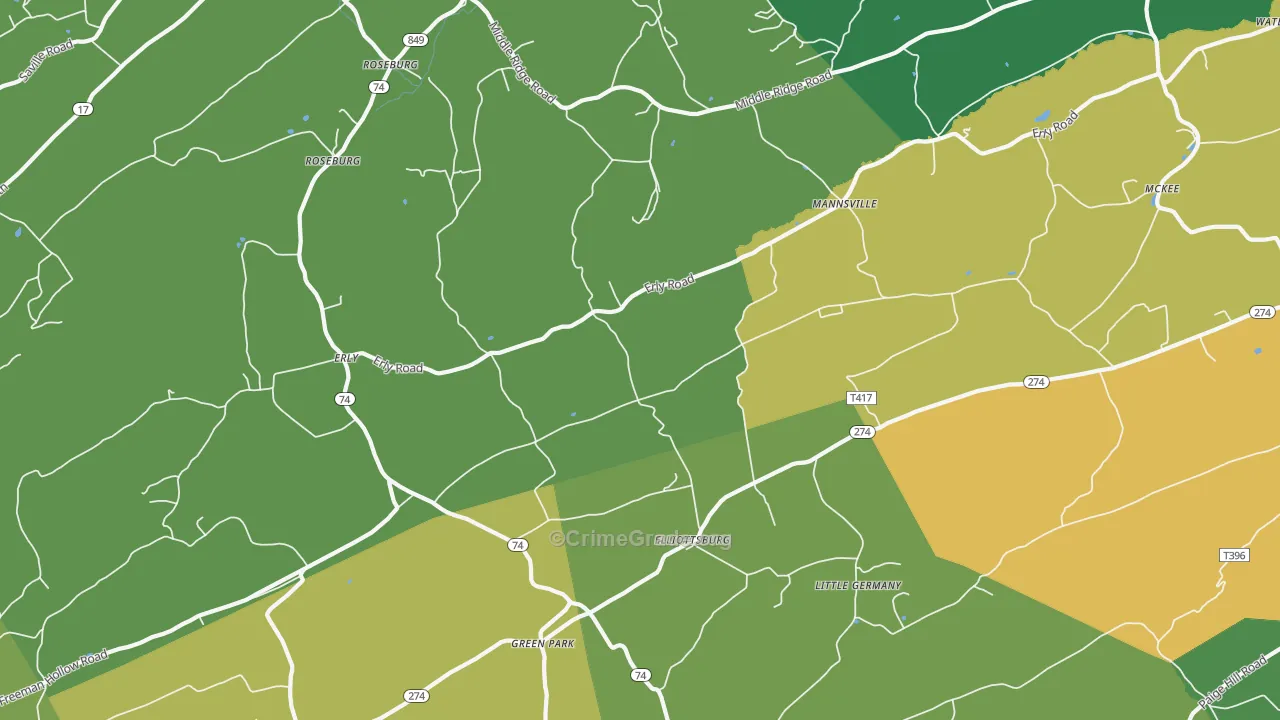 17024, PA Map of Drug-Related Crime Rates