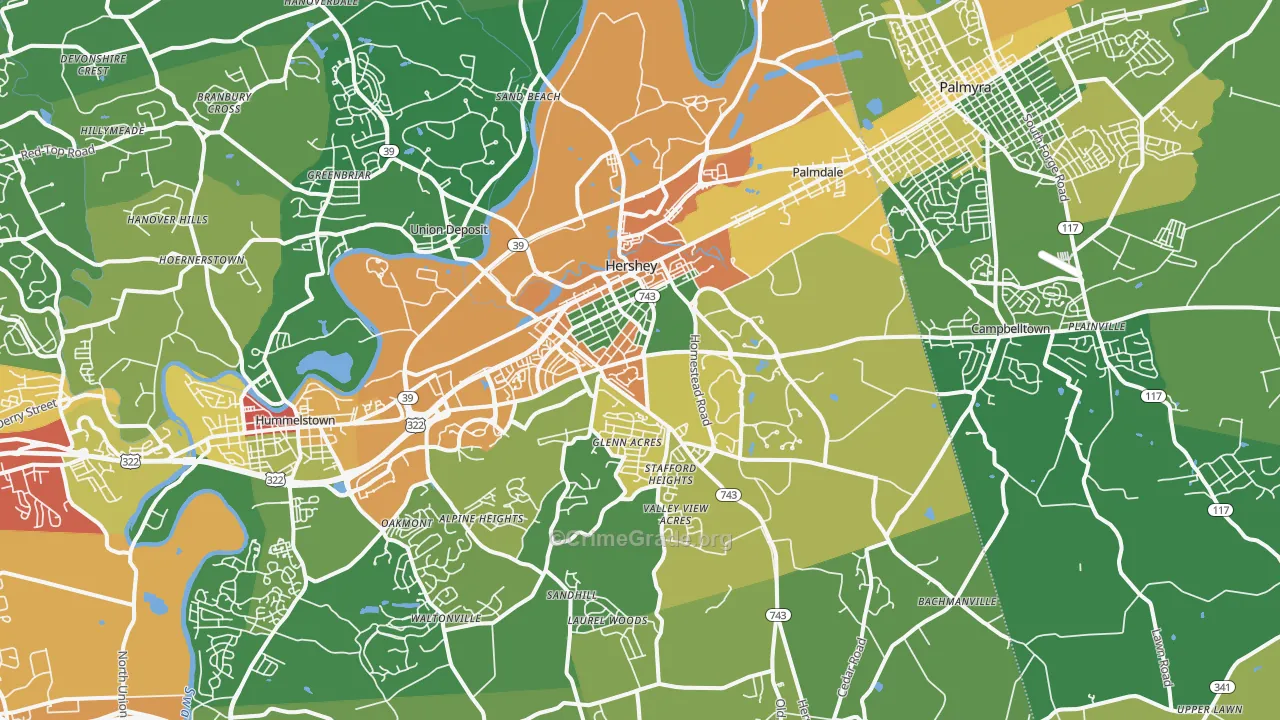 17033, PA Map of Drug-Related Crime Rates