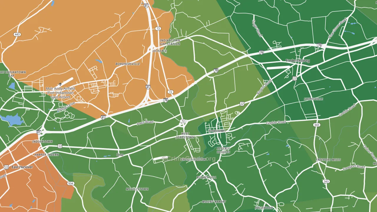 17038, PA Map of Drug-Related Crime Rates
