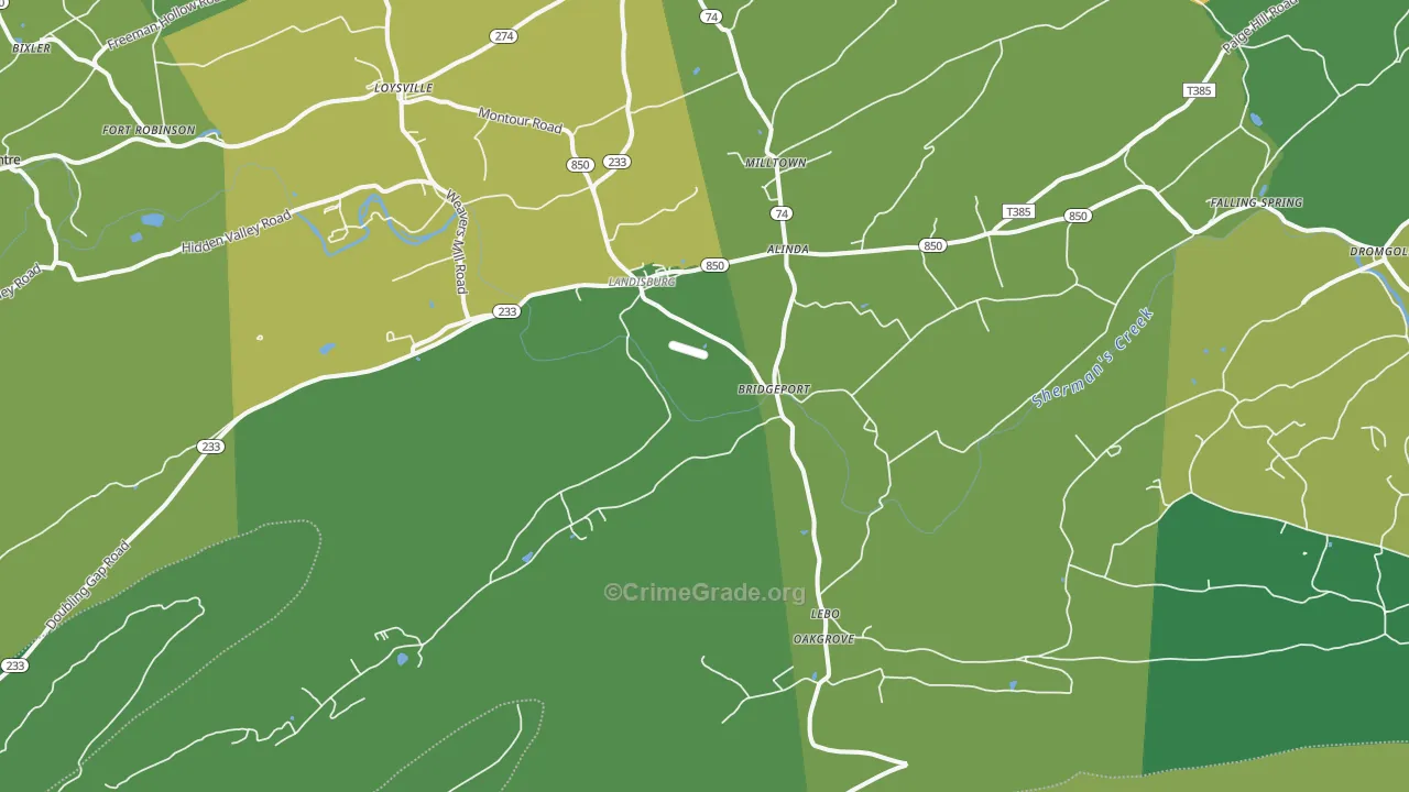 17040, PA Map of Drug-Related Crime Rates