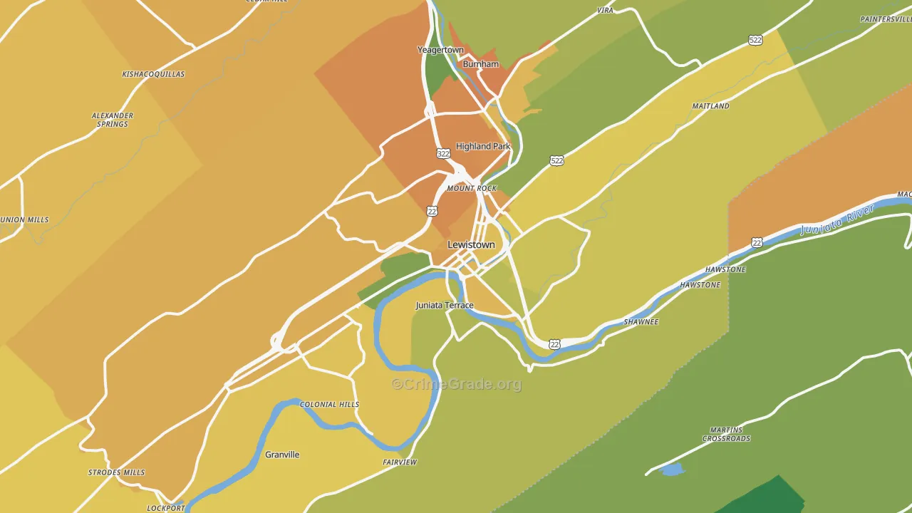 17044, PA Map of Drug-Related Crime Rates
