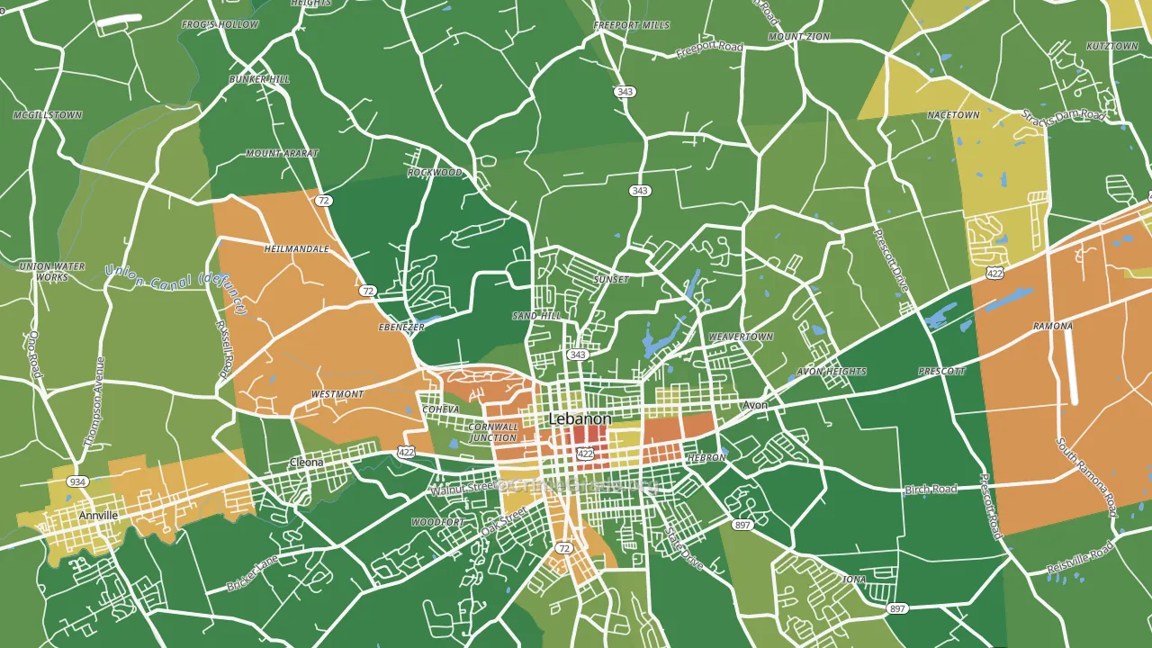 17046, PA Map of Drug-Related Crime Rates