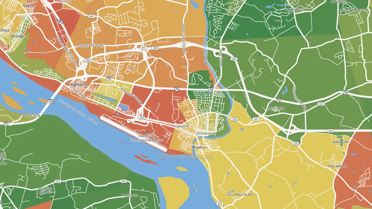 17057, PA Map of Drug-Related Crime Rates