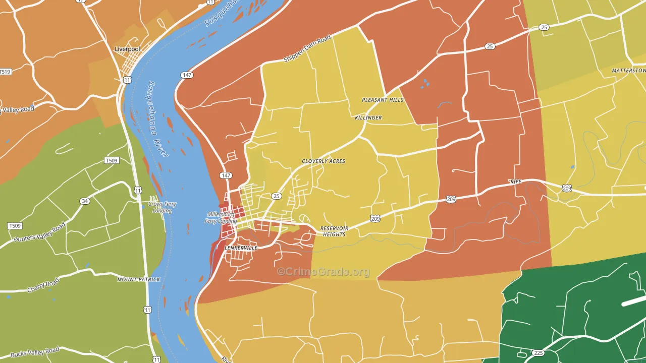 17061, PA Map of Drug-Related Crime Rates