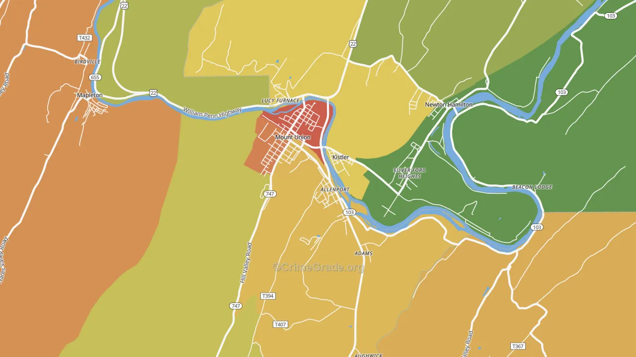 17066, PA Map of Drug-Related Crime Rates