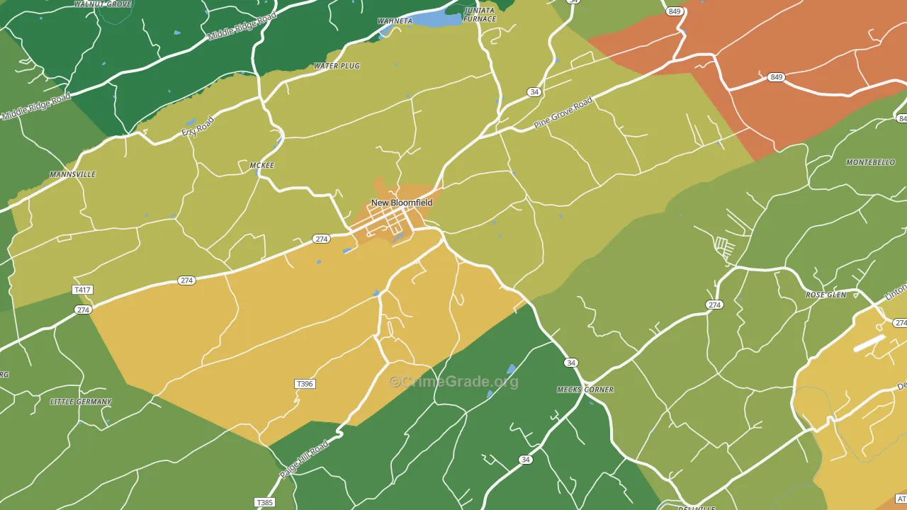 17068, PA Map of Drug-Related Crime Rates