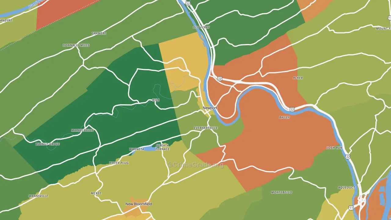 17074, PA Map of Drug-Related Crime Rates