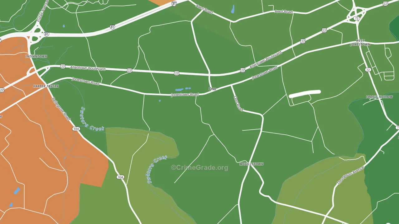 17077, PA Map of Drug-Related Crime Rates