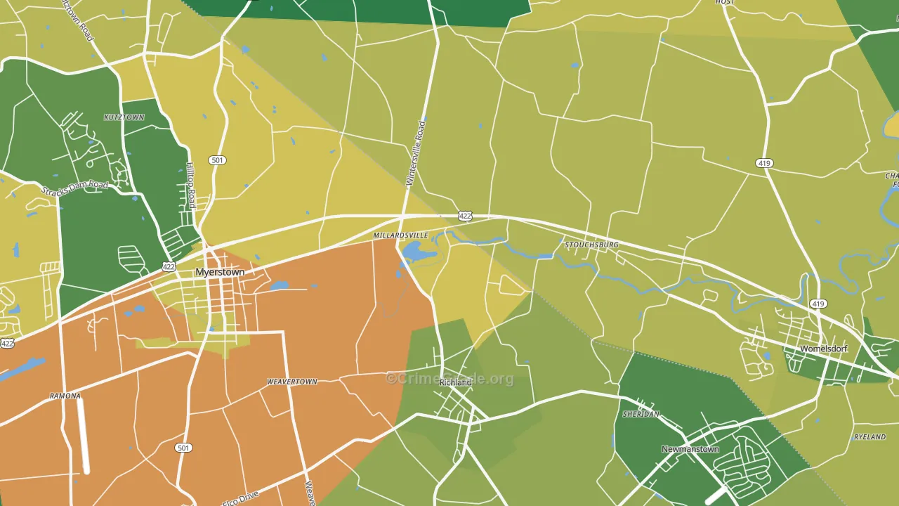 17087, PA Map of Drug-Related Crime Rates