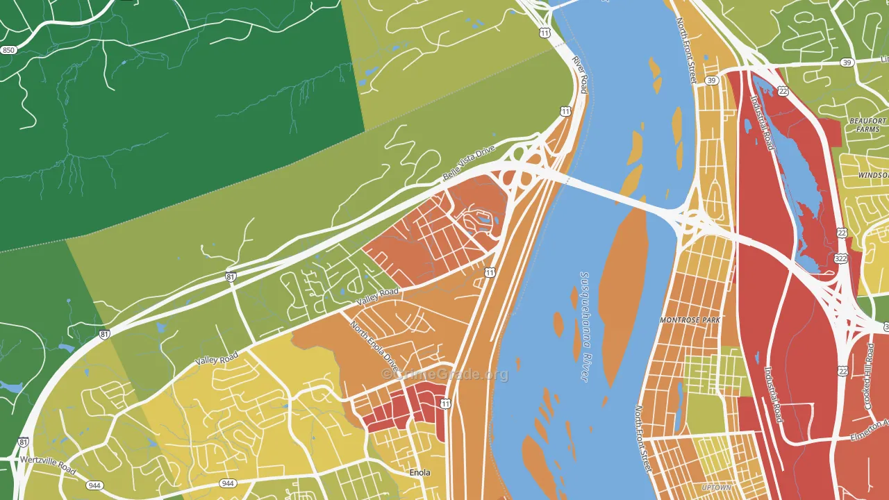 17093, PA Map of Drug-Related Crime Rates