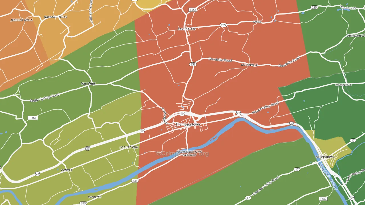 17094, PA Map of Drug-Related Crime Rates