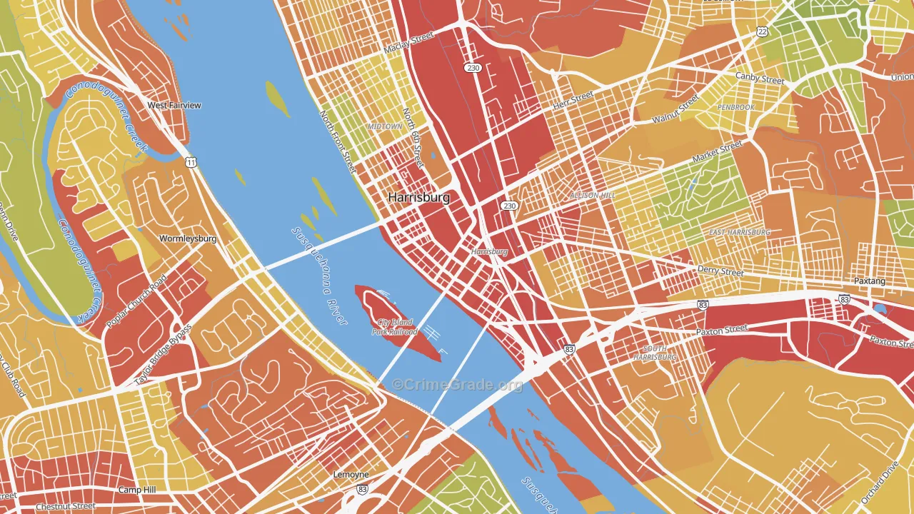 17101, PA Map of Drug-Related Crime Rates
